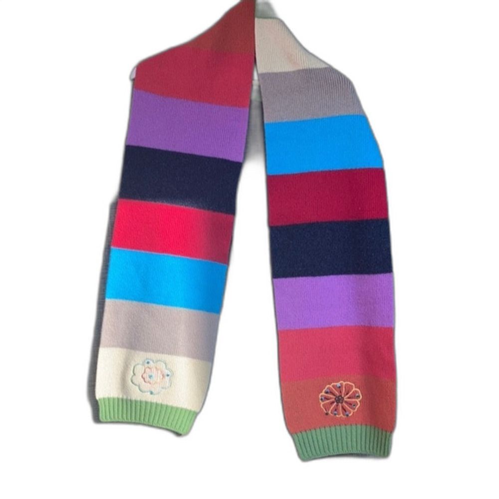 Lambs wool angora blend rainbow scarf.